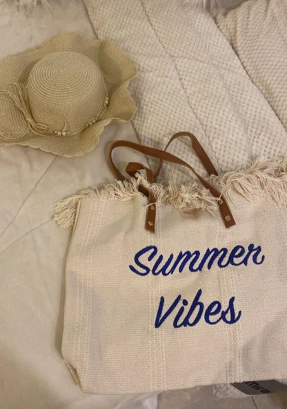 Summer Vibes Canvas Travel Tote