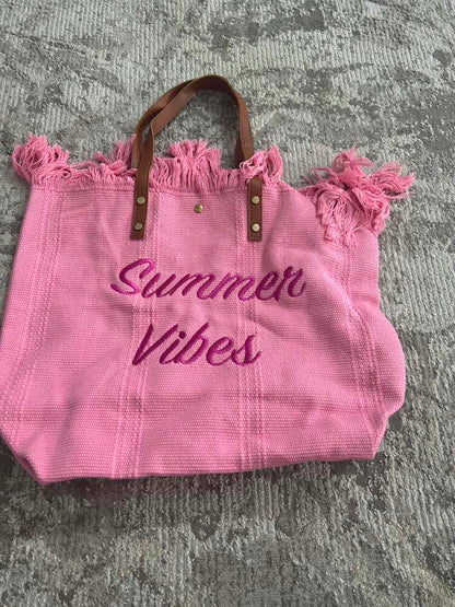 Summer Vibes Canvas Travel Tote