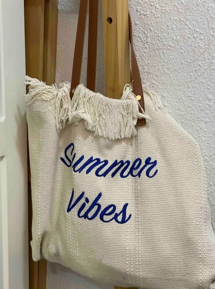 Summer Vibes Canvas Travel Tote