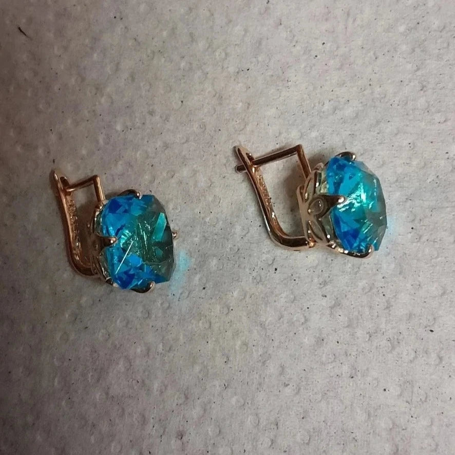 Square Blue Earrings