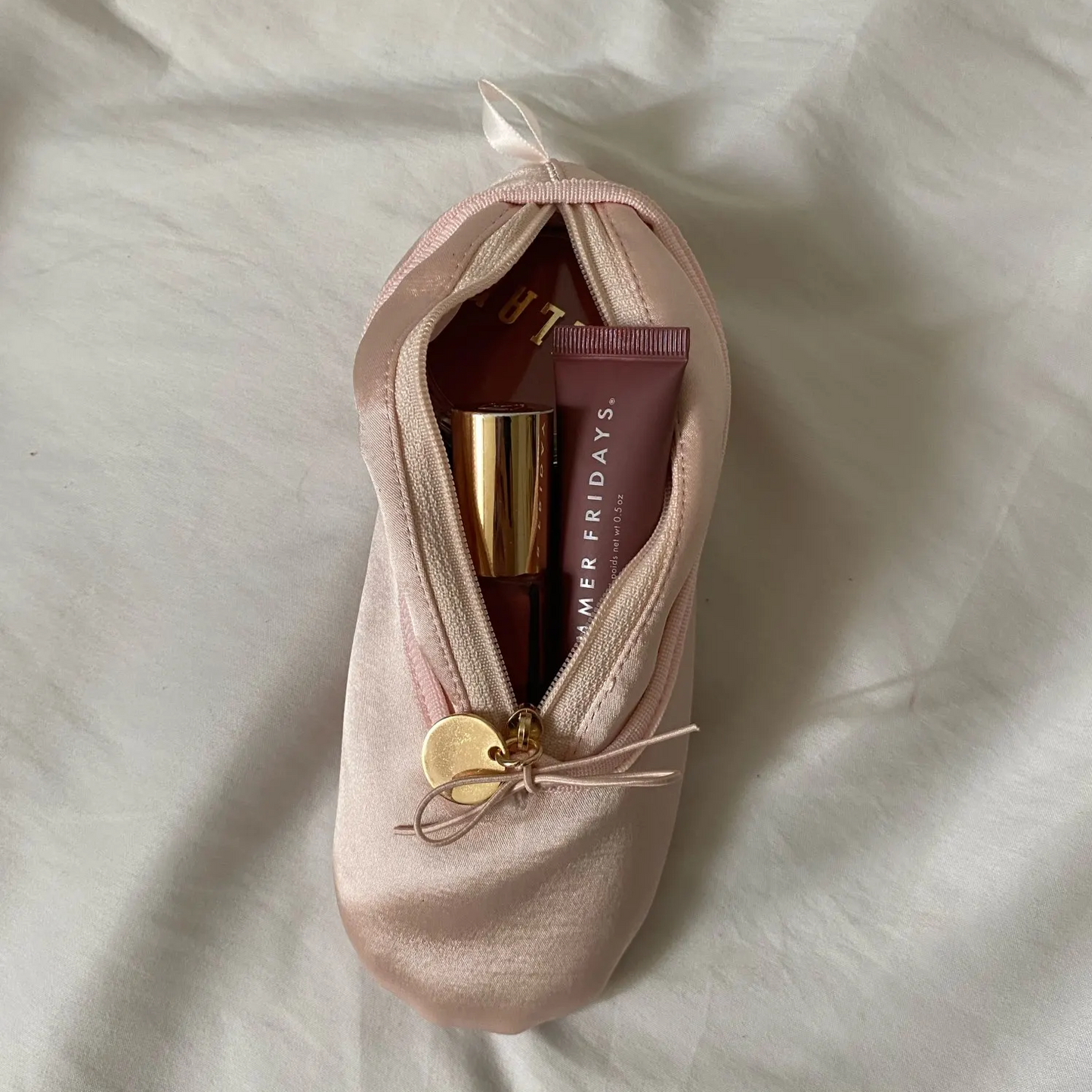 Peony Blush Satin Ballet Pencil Case