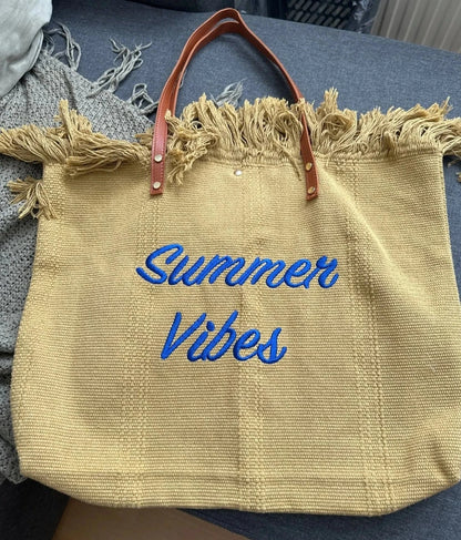 Summer Vibes Canvas Travel Tote