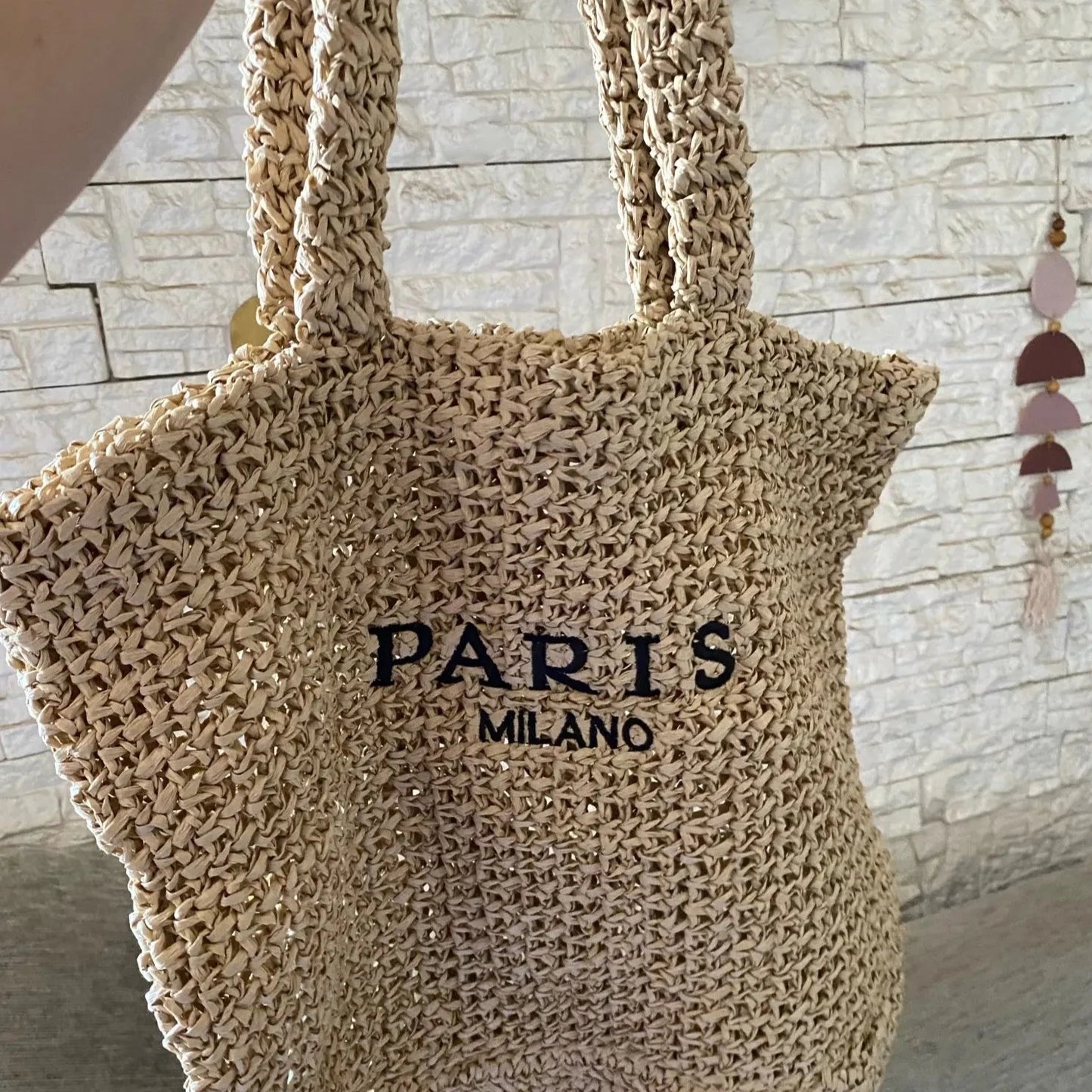 Paris For Life Woven Beach Tote