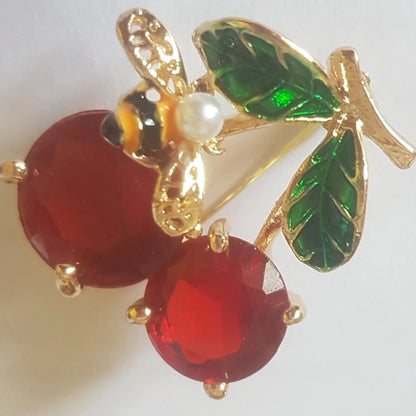 Sunflower Cherry Brooch