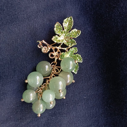 Lovie Green Grapes Brooch