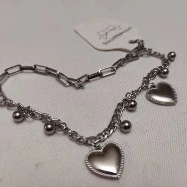 Heart Charm Chain Bracelet