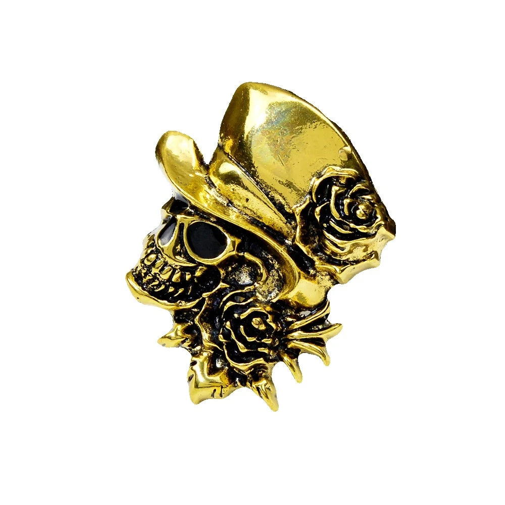 Skull and Roses Brooch