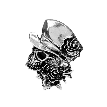 Skull and Roses Brooch