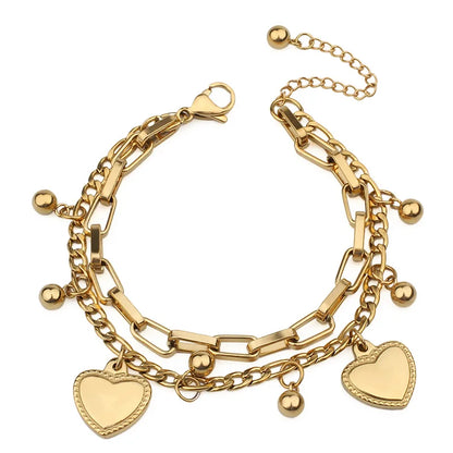 Heart Charm Chain Bracelet