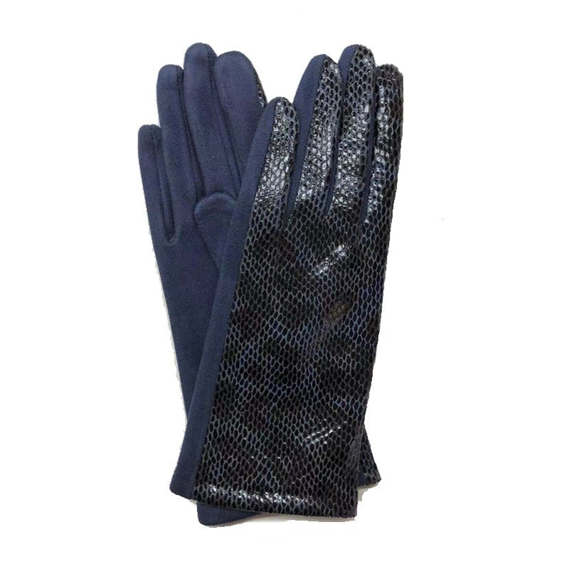 Kobura Print Leather Gloves