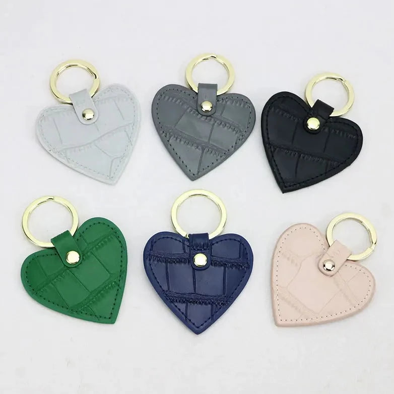 Turtle Heart Monogram Leather Keyring