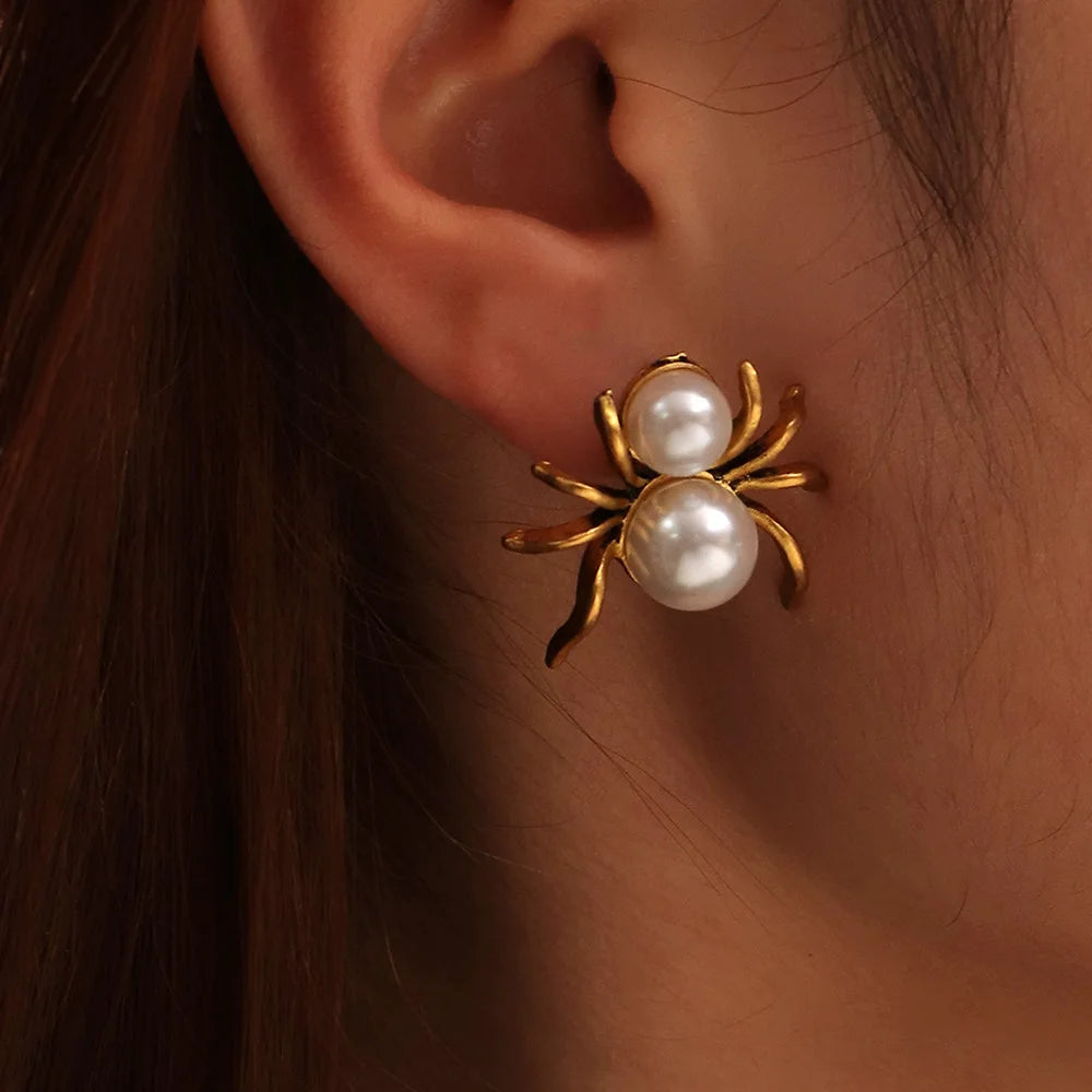 Spider Pearl Earrings