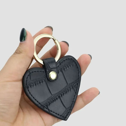 Turtle Heart Monogram Leather Keyring