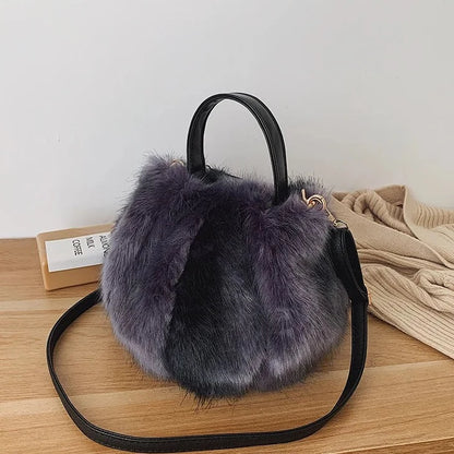 Doireil Faux Fur Bucket Crossbody Bag