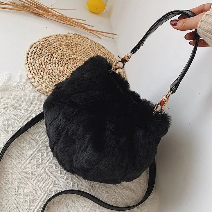 Doireil Faux Fur Bucket Crossbody Bag