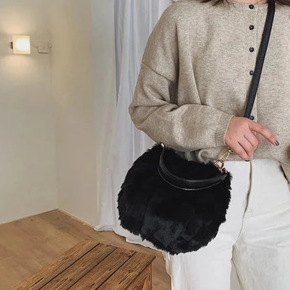 Doireil Faux Fur Bucket Crossbody Bag