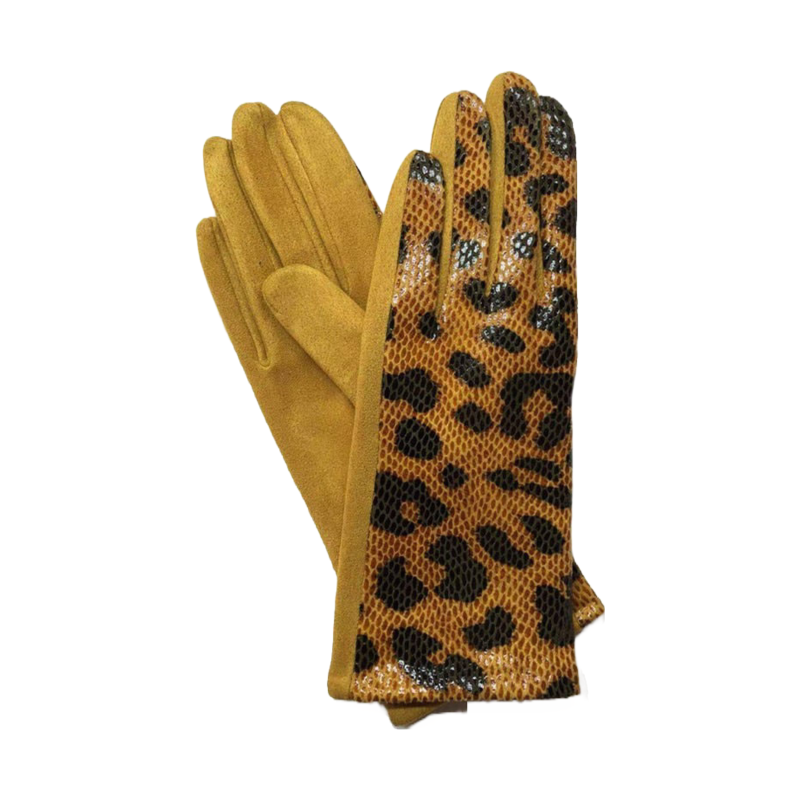 Kobura Print Leather Gloves