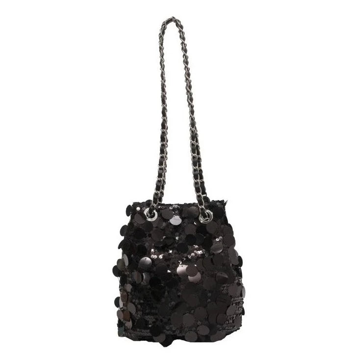 Sequined Crossbody Chain Shoulder Bag