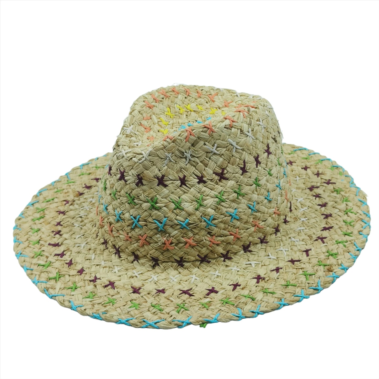 Stitched Bohemian Straw Fedora