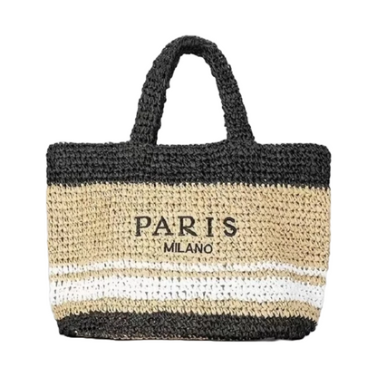 Paris For Life Woven Beach Tote