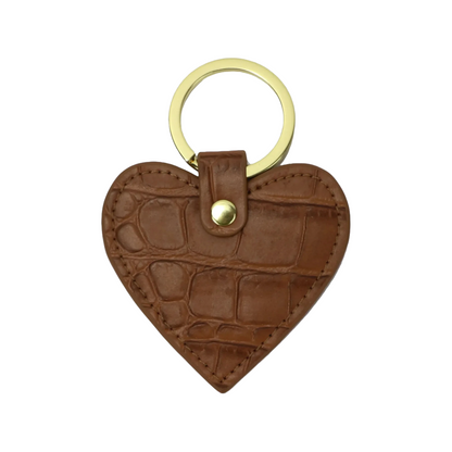 Turtle Heart Monogram Leather Keyring