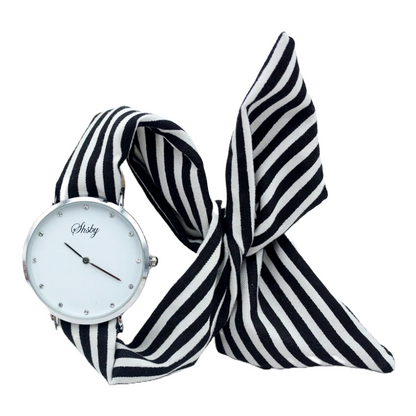 Posey Striped Ribbon Hand Watch