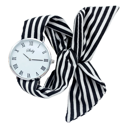 Posey Striped Ribbon Hand Watch