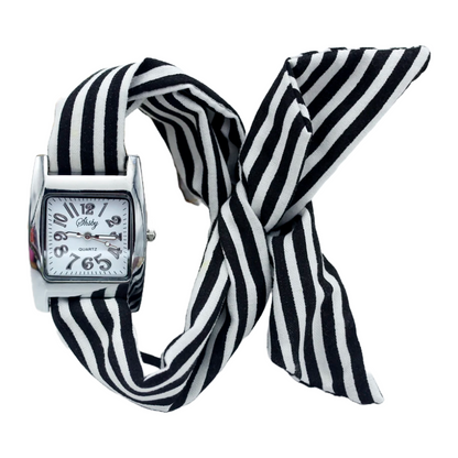 Posey Striped Ribbon Hand Watch