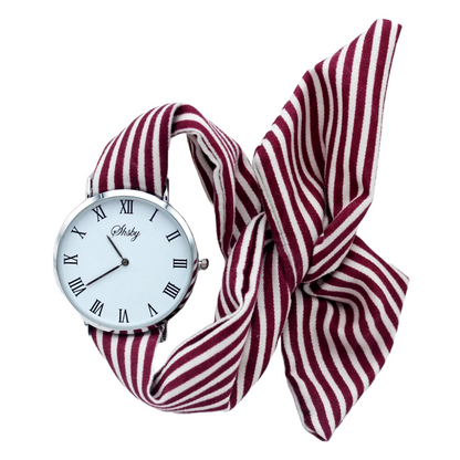 Posey Striped Ribbon Hand Watch