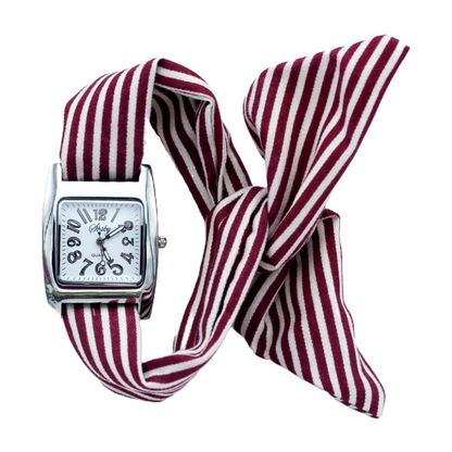 Posey Striped Ribbon Hand Watch