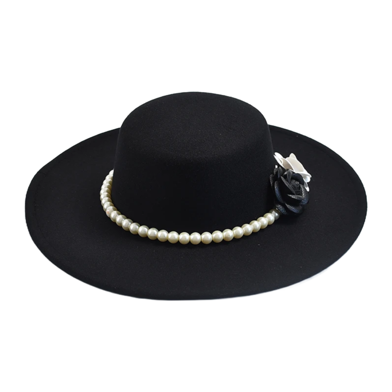 Camellia Wide Brim Fedora Hat