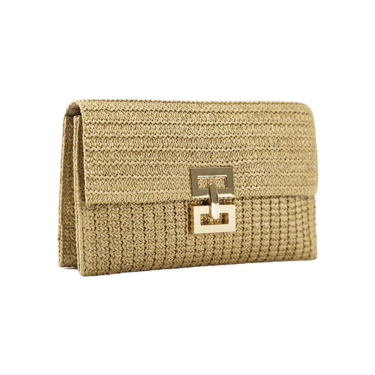 Armelle Straw Clutch Bag