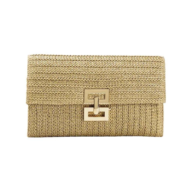 Armelle Straw Clutch Bag