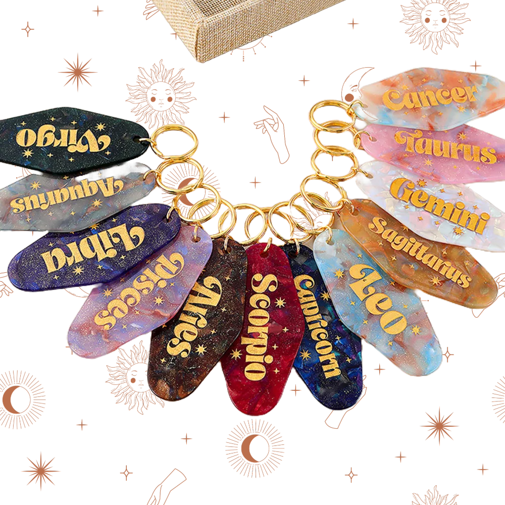 Star Signs Motel Keyring