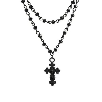 Crossing Star Black Choker Necklace