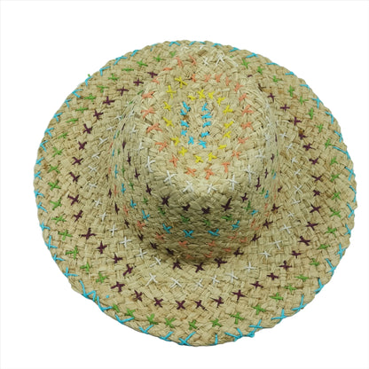 Stitched Bohemian Straw Fedora