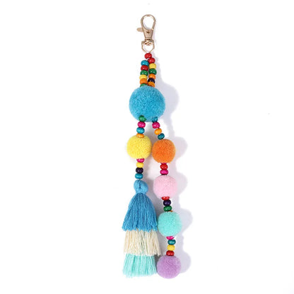 Plush Ball Tassel Keyring