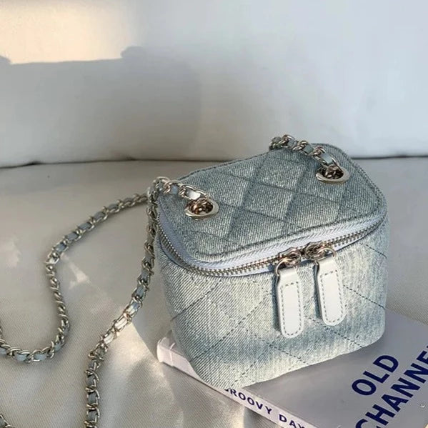 Sky In Blueness Mini Denim Crossbody Box Bag