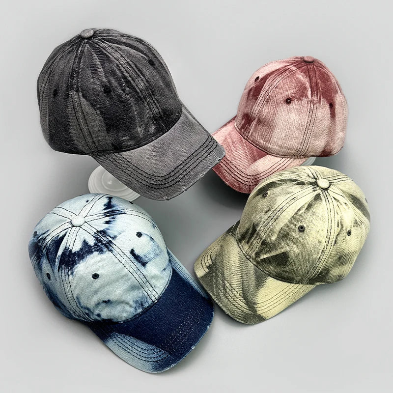 Sunburn Gradient Dyed Washed Denim Baseball Cap