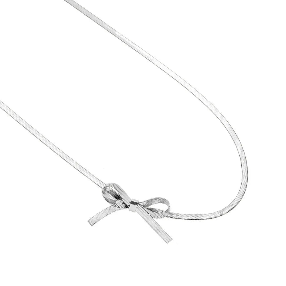 Bowknot Snake Chain Necklace