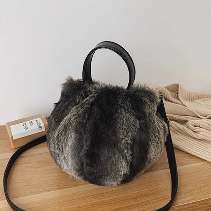 Doireil Faux Fur Bucket Crossbody Bag