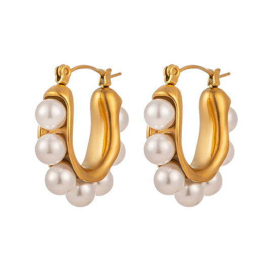 The Enchanting Pearl Hoop Earrings