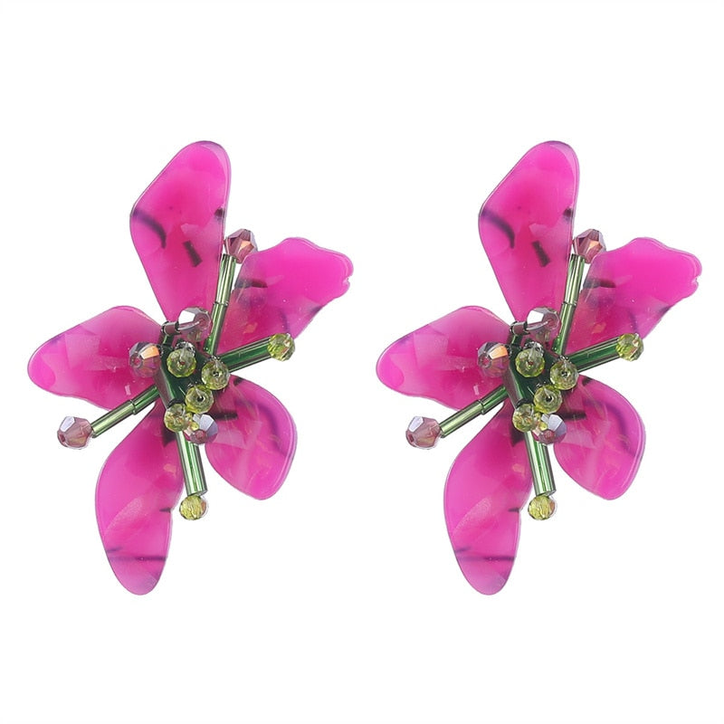 Walking Orchid Set Earrings Ring Necklace