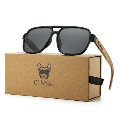 Oi Wood Oversized Polarized Wooden Men Sunglasses