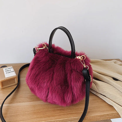 Doireil Faux Fur Bucket Crossbody Bag