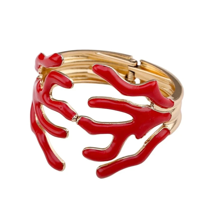 Smooth Waves Coral Bangle