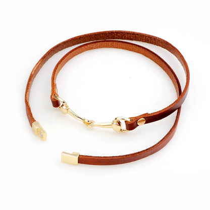 Isle Snaffle Bit Leather Bracelet