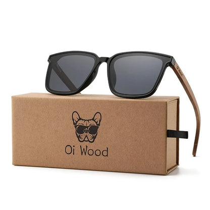 Oi Wood Polarized Wooden Men Sunglasses