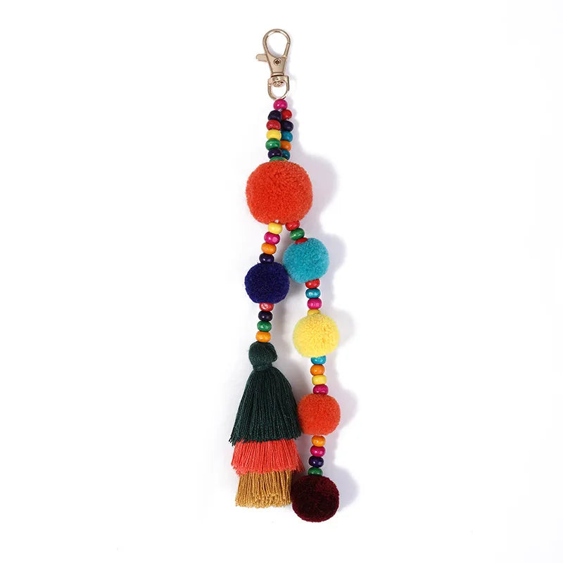 Plush Ball Tassel Keyring