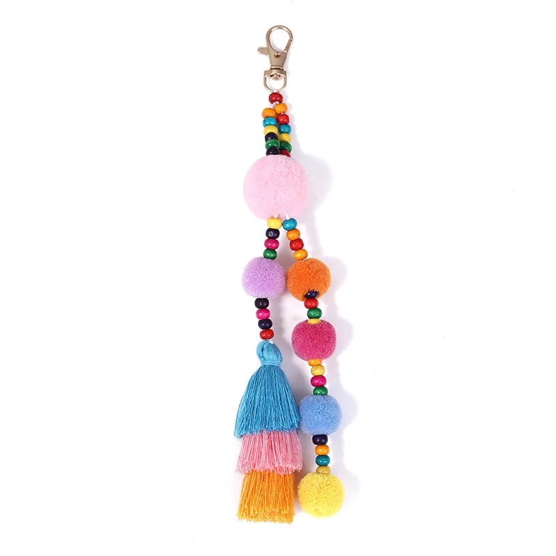 Plush Ball Tassel Keyring